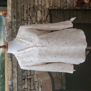 KOAJ Flowery Print V-neck Chiffon Blouse with Tie